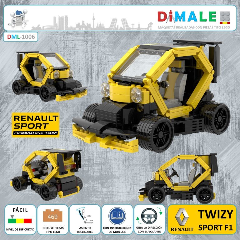 Coche Renault Twizy Sport F1 realizado con piezas tipo lego