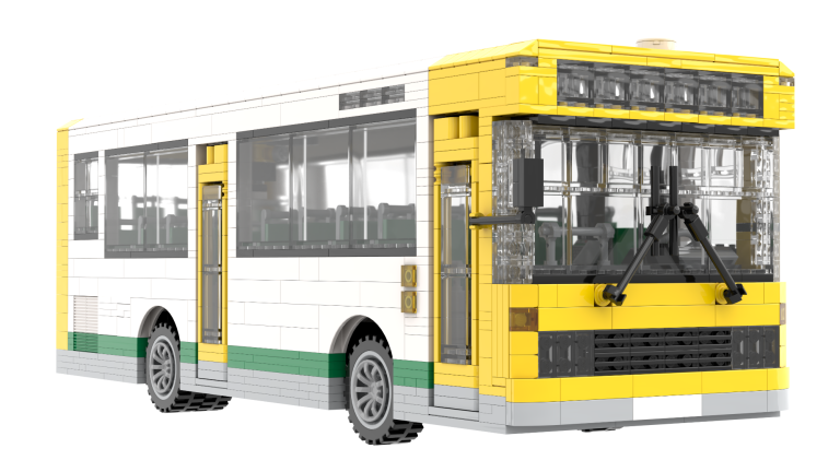 Autobús clásico Pegaso Madrid realizado con piezas tipo lego